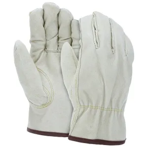 3451M MCR Safety Fleece Lined, CV Grade, Pigskin Drivers Gloves, Medium, Beige