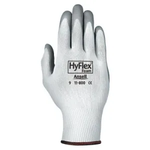 Ansell HyFlex Foam Gloves, 9, Gray/White, 11-800-9