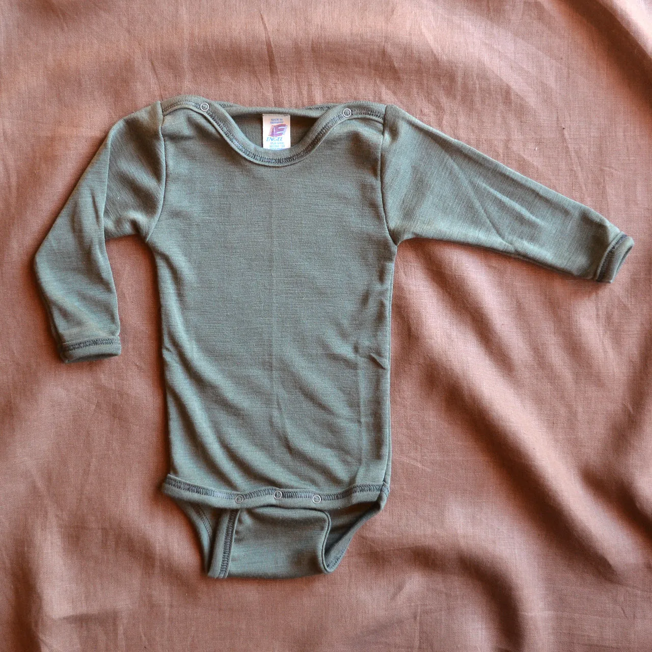 Baby Bodysuit Long Sleeve Organic Wool/Silk (0-3yrs)