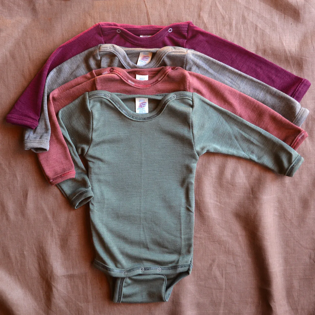 Baby Bodysuit Long Sleeve Organic Wool/Silk (0-3yrs)