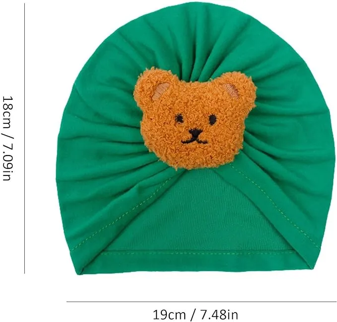 Babymoon Beanie Bear Turban Knot Boy’s Girl’s Kids New Born Baby Cap Hat Headwear 0-2 Y | Green