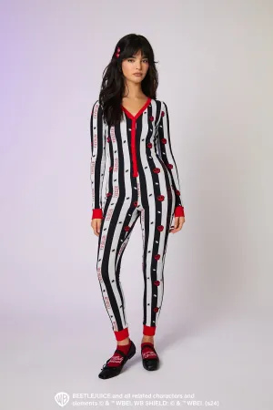 Beetlejuice Long Sleeve Pajama Romper