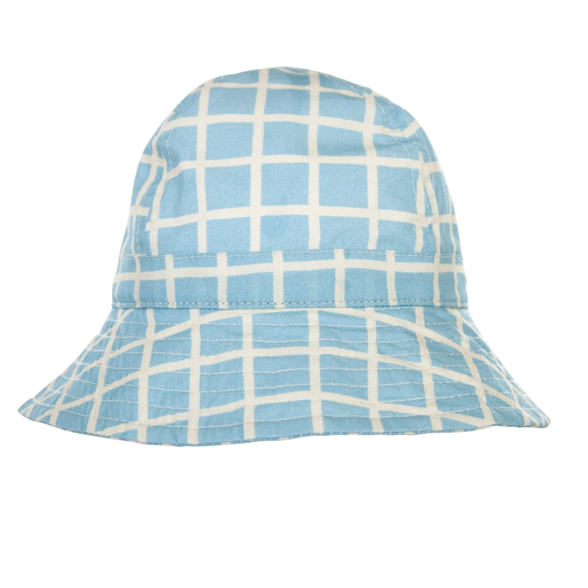 Checks Wide Brim Infant Sunhat