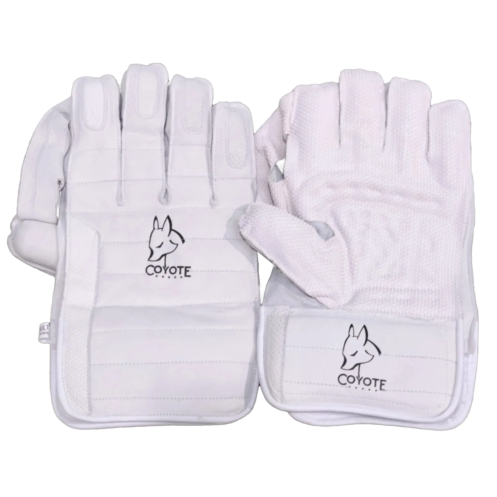 COYETE Elite Adult Wicket Keeping Gloves Pure White