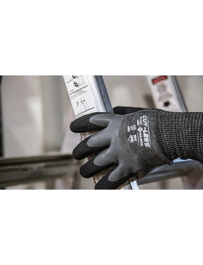 Cut-Less Korplex Cut Resistant, Water Repellent, Winter Lined Glove w/Crinkle Latex Palm Coating, A6 - 1 Pair