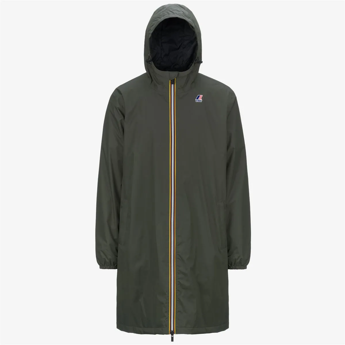 Eiffel Warm -  Waterproof Long Rain Jacket in Green Blackish