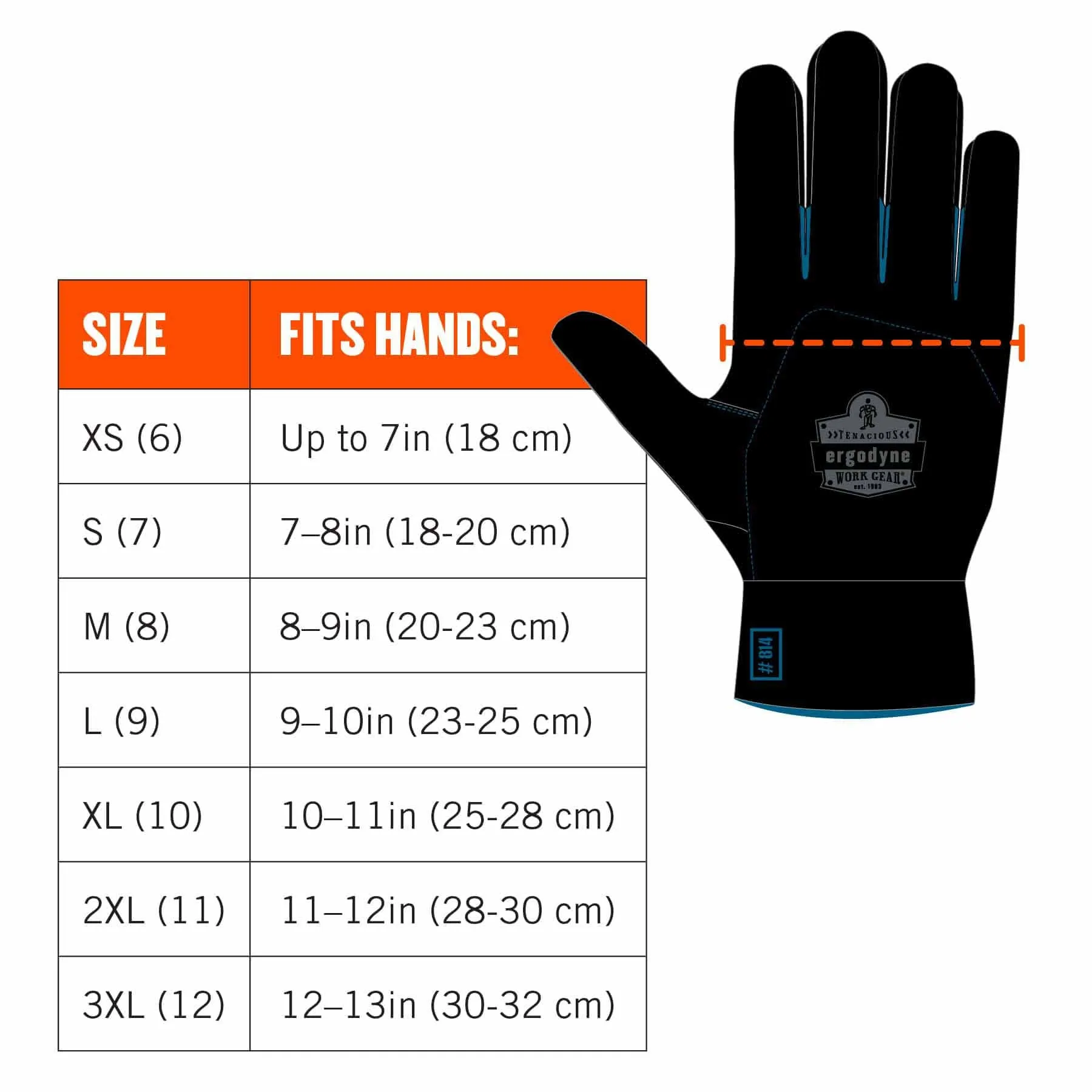 Ergodyne 17895 7401-CASE XL Orange Coated Lightweight Winter Gloves 144-Pair