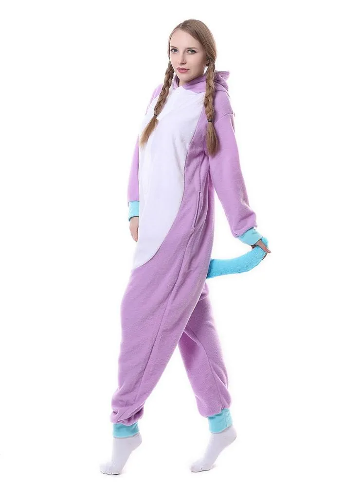 FLANNEL PURPLE UNICORN ONESIE PAJAMA ANIMAL SLEEPWEAR