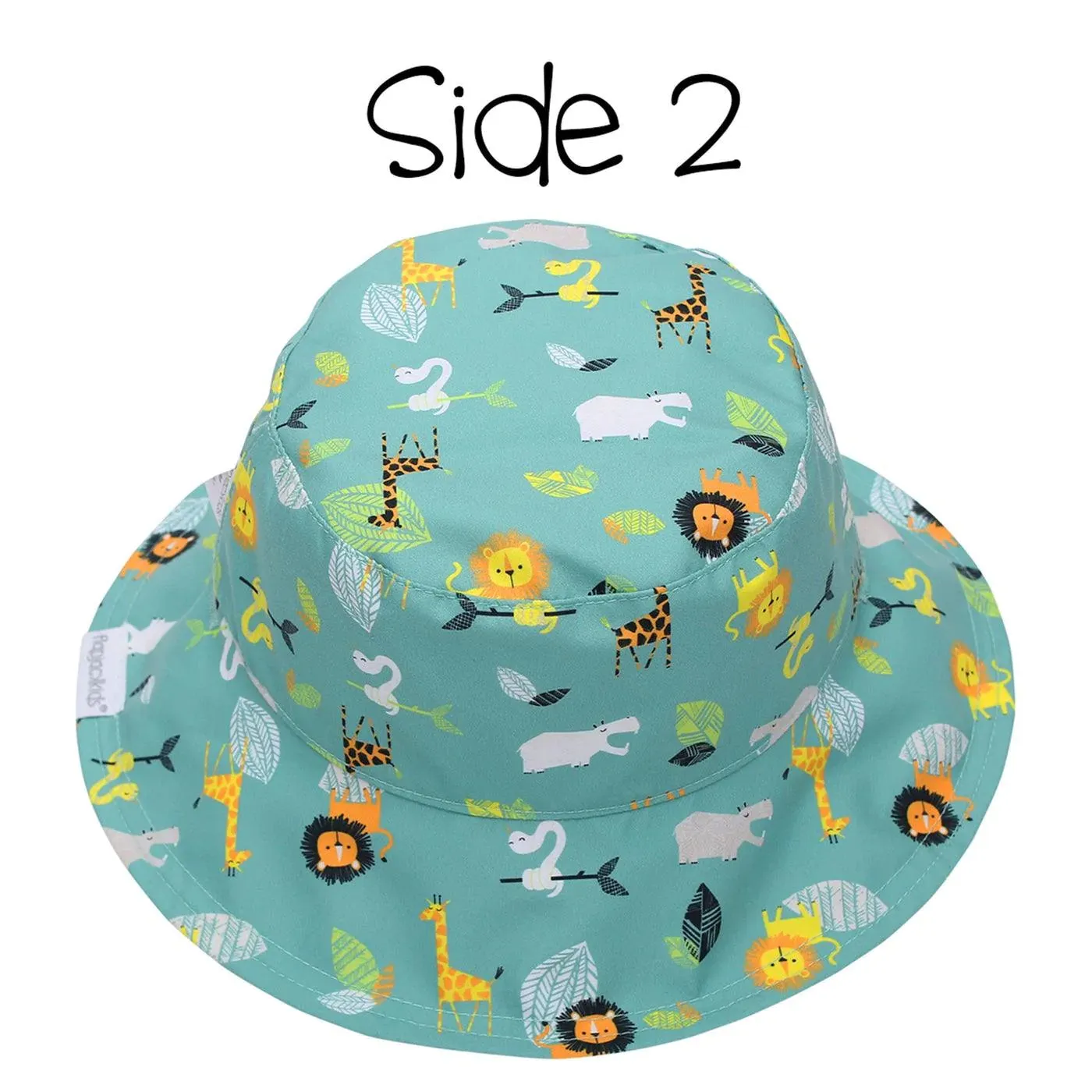 Flapjack Kids UPF50  Patterned Sun Hat - Grey Zoo