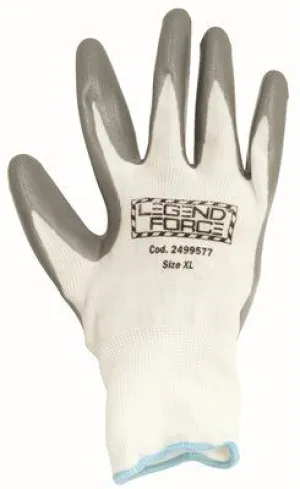 Legendforce Anti-Abrasion Gloves Grey Palm-Dipped Nitrile Coated Extra Large