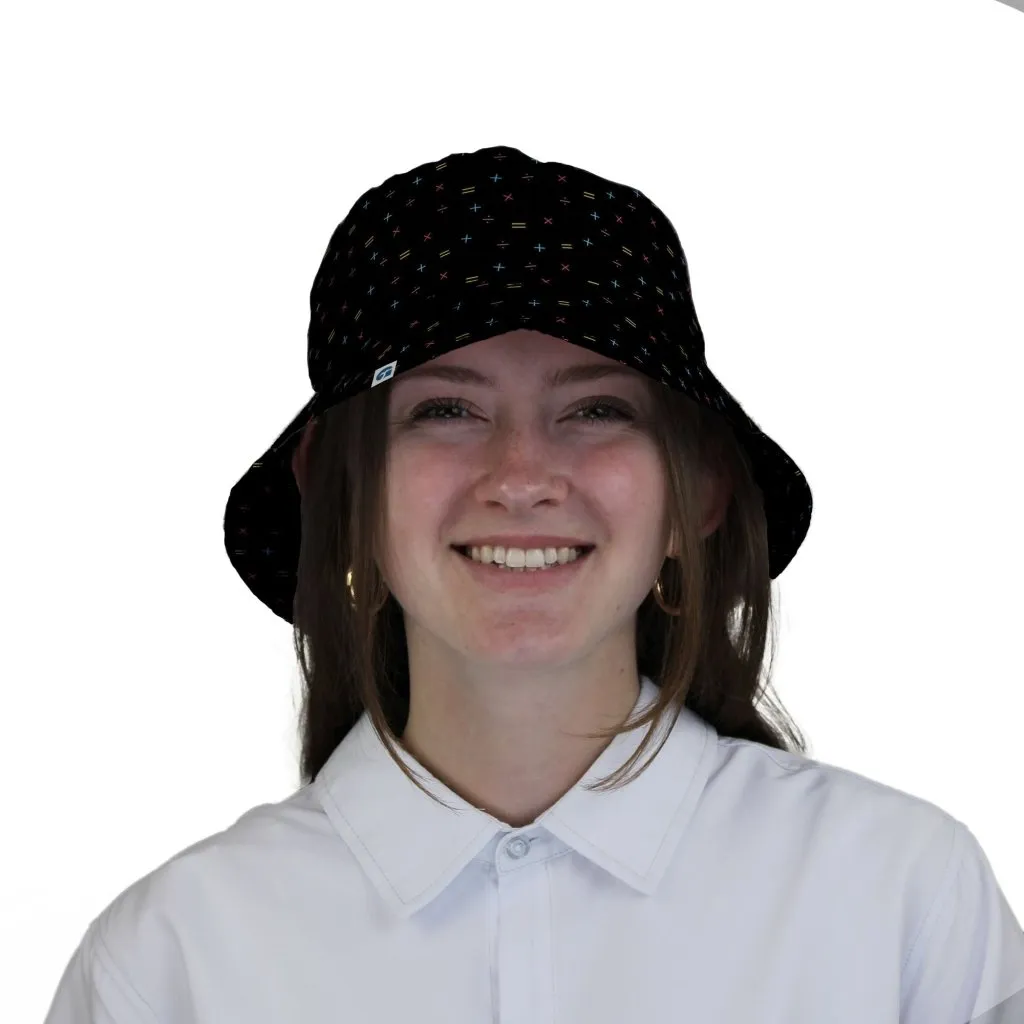 Math Symbols Black Bucket Hat