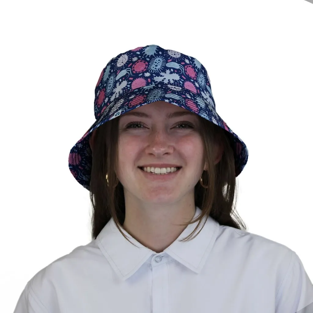 Microscopic Collection Blue Science Biology Bucket Hat