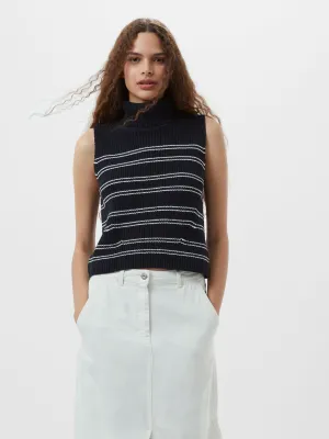 Mozart Striped Cropped Sleeveless Jumper