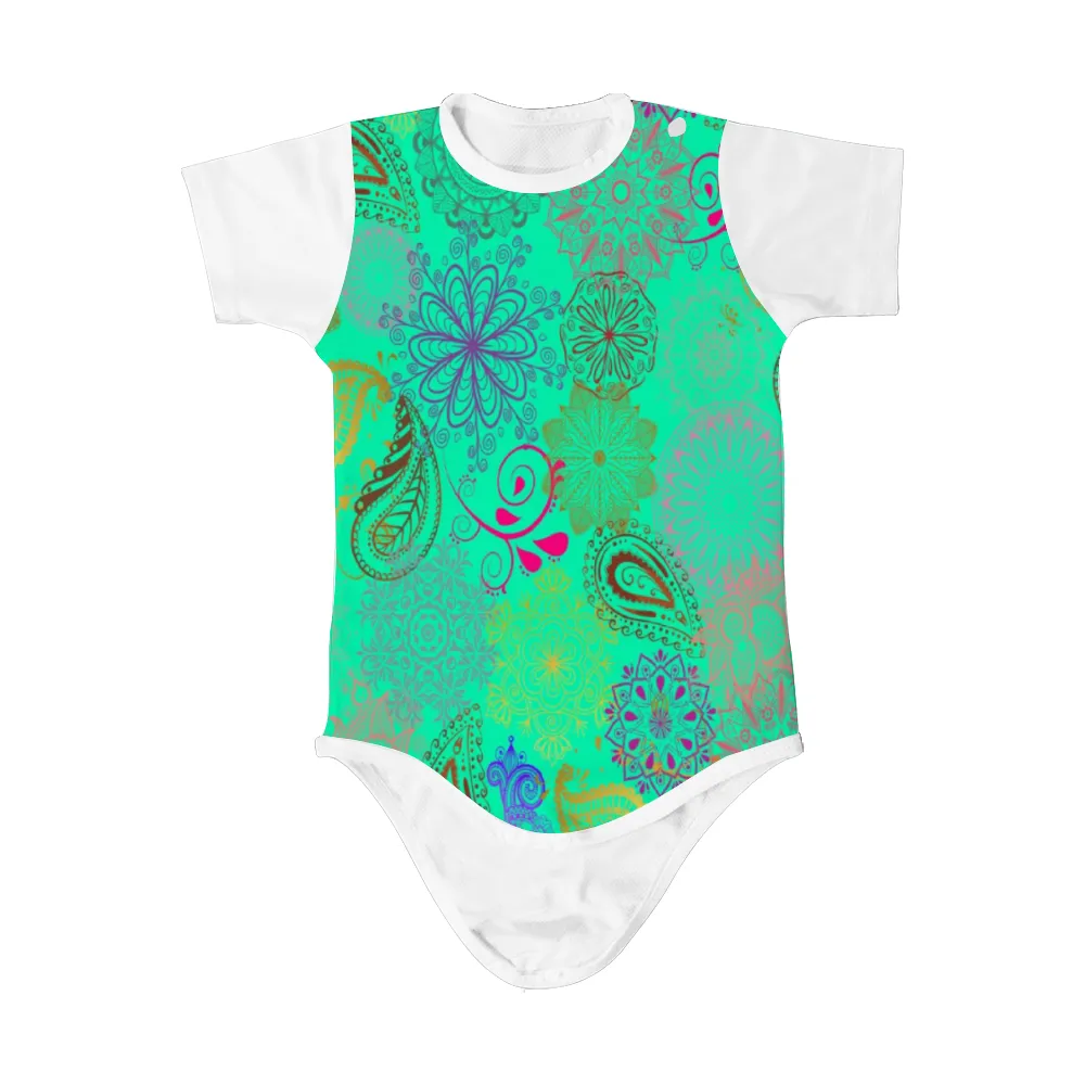 Paisley Mist Baby Onesie Creeper Short Sleeve Baby One-Piece