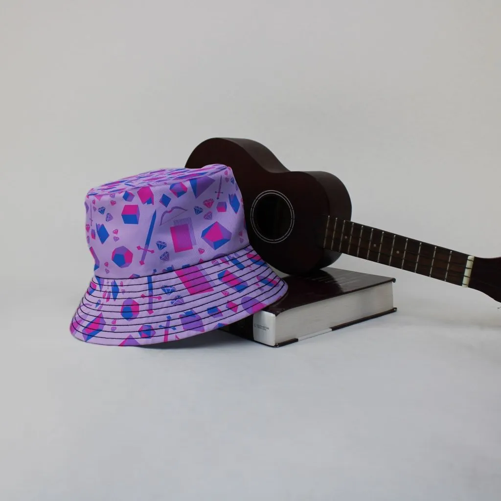 Pink Blue and Bisexual Colors Tabletop RPG Items Dnd Bucket Hat