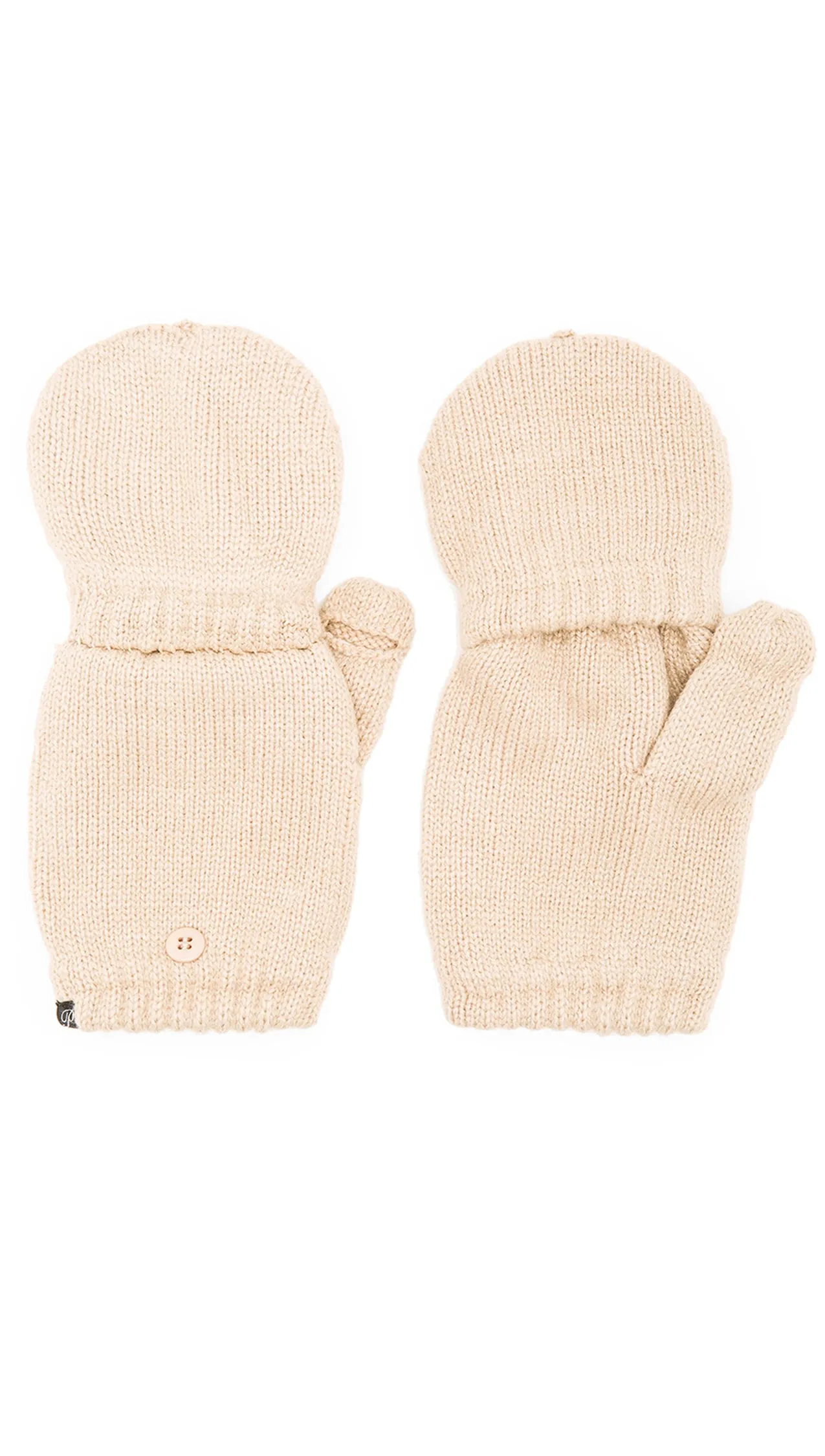 Plush Fleece Lined Fingerless Texting Mittens Tan