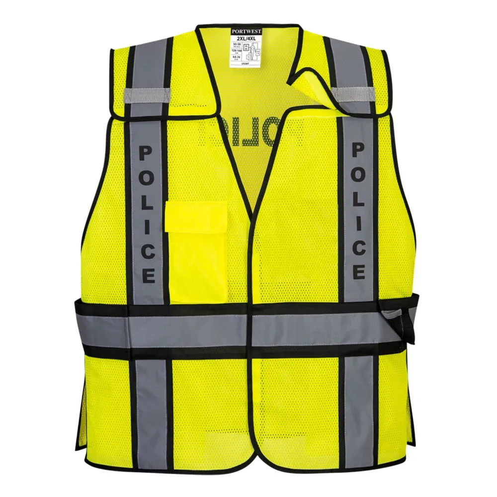 PORTWEST® Police High Visibility Public Safety Vest - ANSI Class 2 - US387