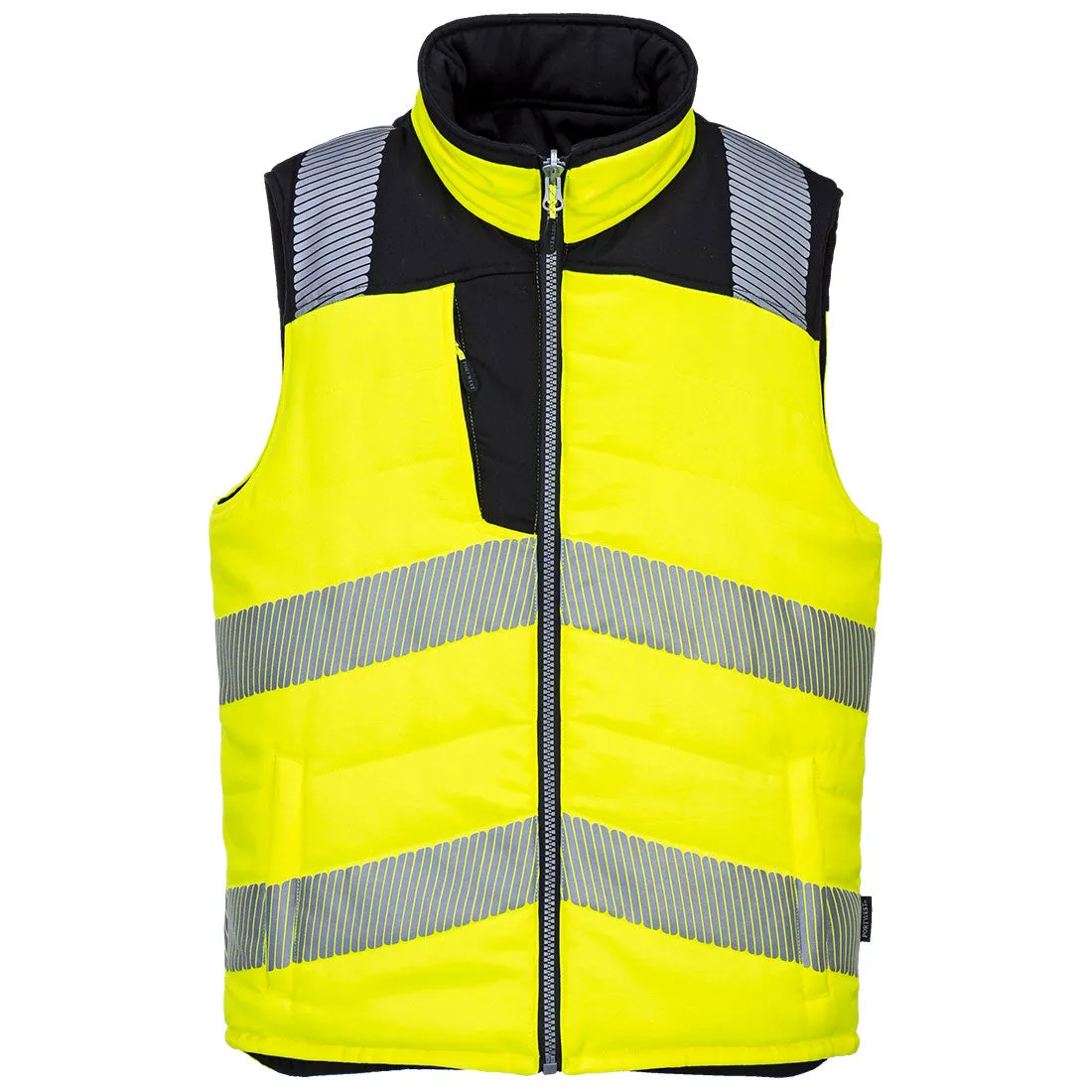 Portwest PW3 Hi-Vis Reversible Bodywarmer Vest (PW374YBR)