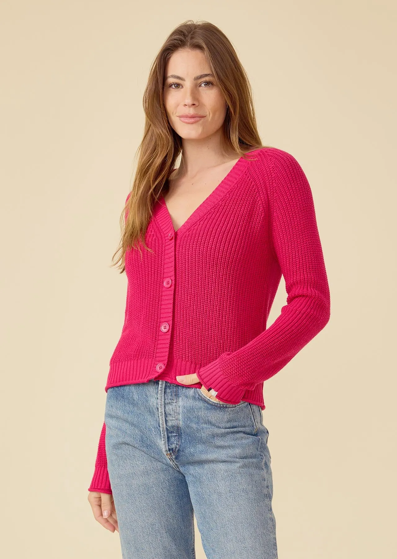 Raleigh Cardigan - Fuschia