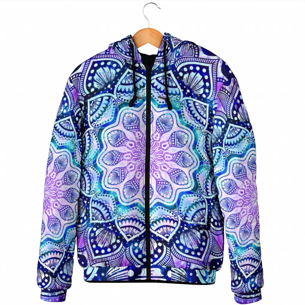 Sacred Mandala Men's Padded Hooded Jacket | Cameron Gray