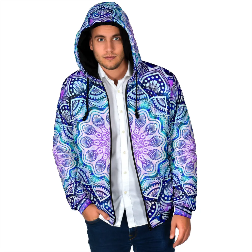 Sacred Mandala Men's Padded Hooded Jacket | Cameron Gray