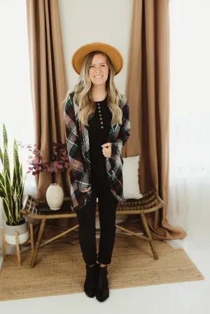 Soft Plaid Knit Cardigan