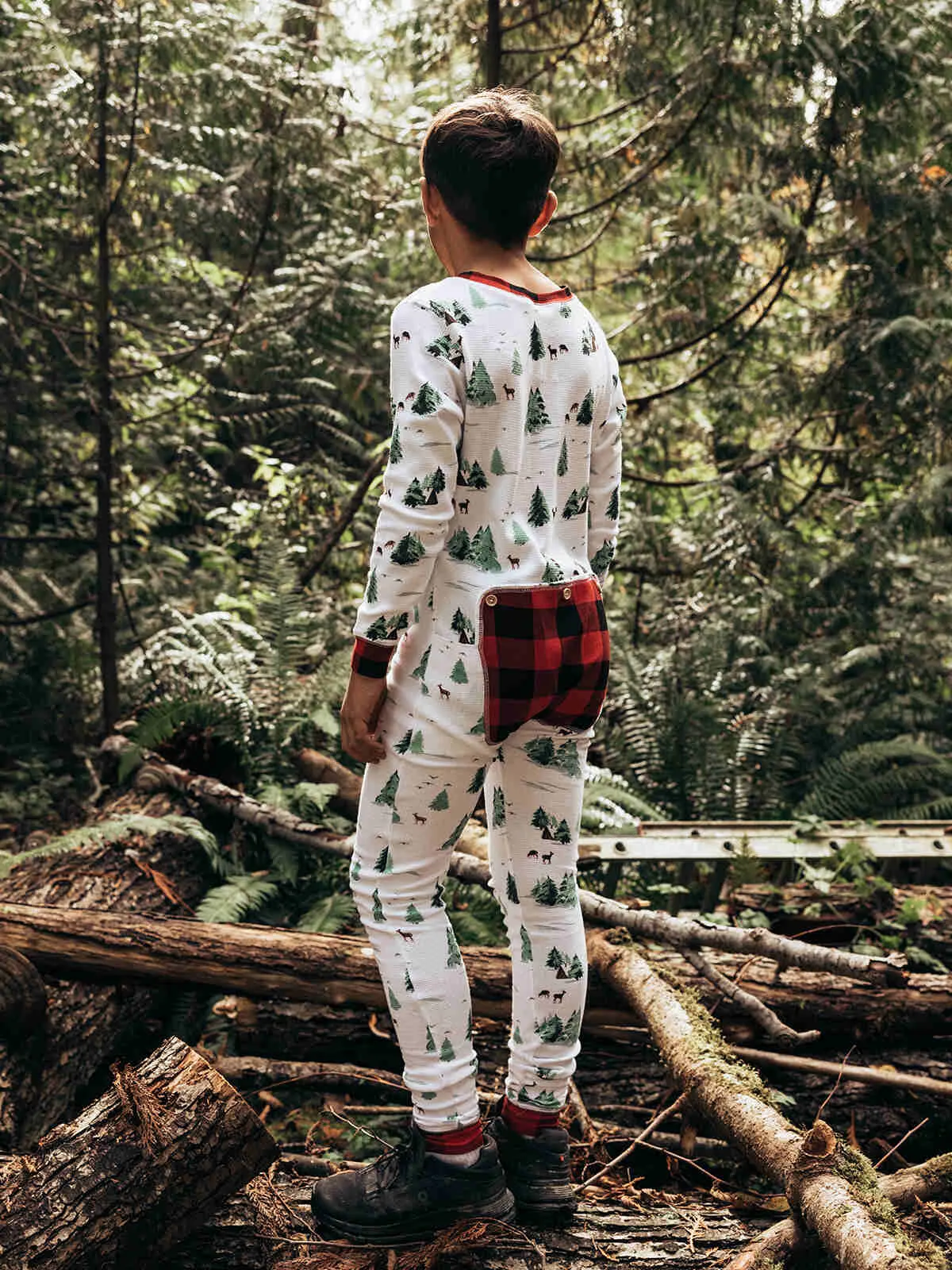 Thermal Watercolor Trees/Cabin Youth Onesie