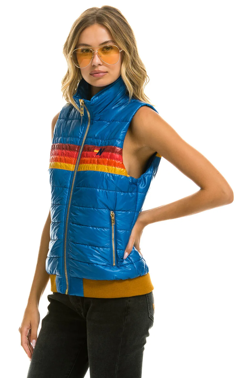 WOMEN'S 5 STRIPE VEST - GLOSSY SNORKEL BLUE