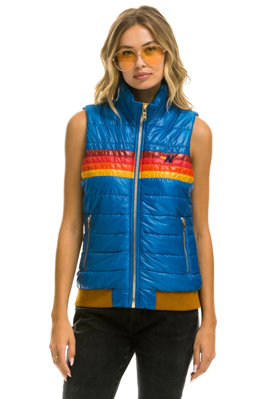 WOMEN'S 5 STRIPE VEST - GLOSSY SNORKEL BLUE