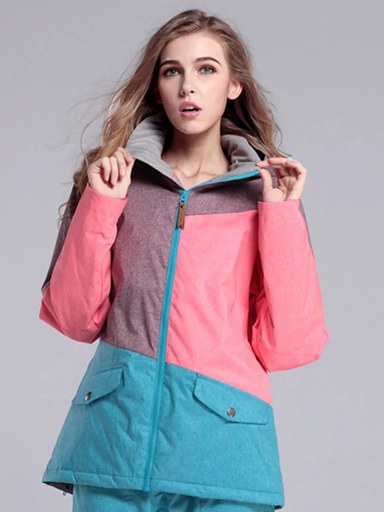 Women's Warm Thermal Waterproof Windproof Colorful Ski Jacket